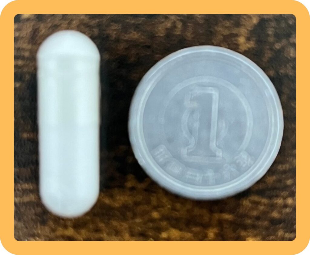 Niacinamideの粒サイズ
1円玉と比較