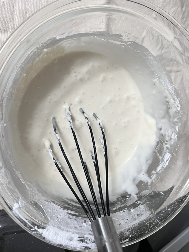 混ぜているところ